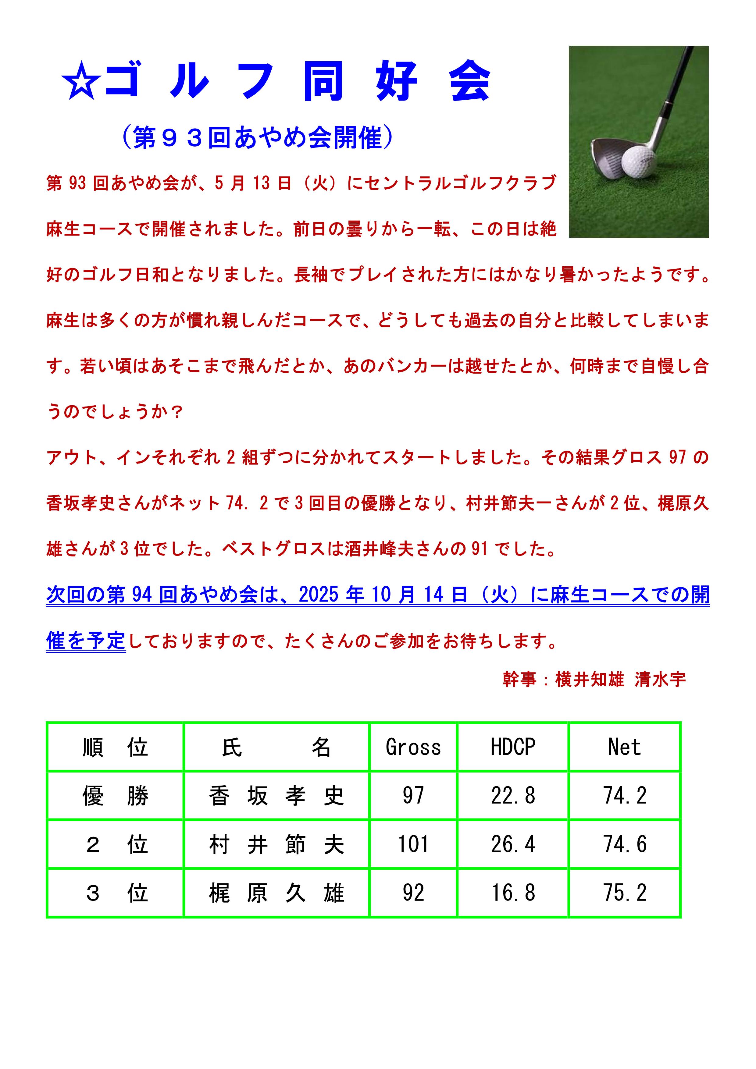 ゴルフ2025年5月